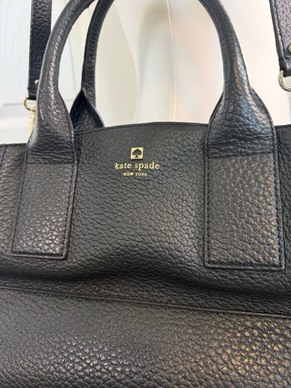 kate spade Southport Sloan Black Pebbled Leather Satchel - Picture 2 of 14
